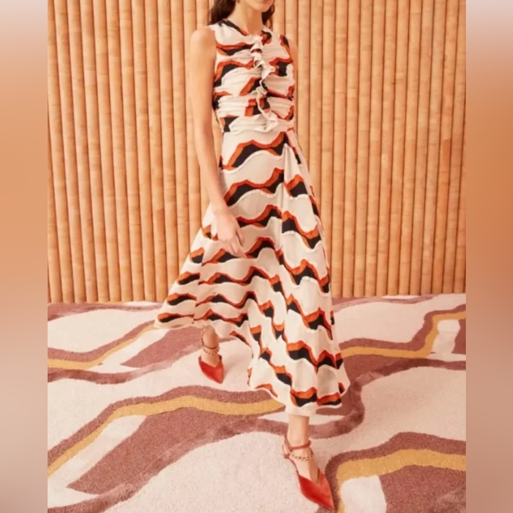 ULLA JOHNSON cruz dress in conch Sz 12